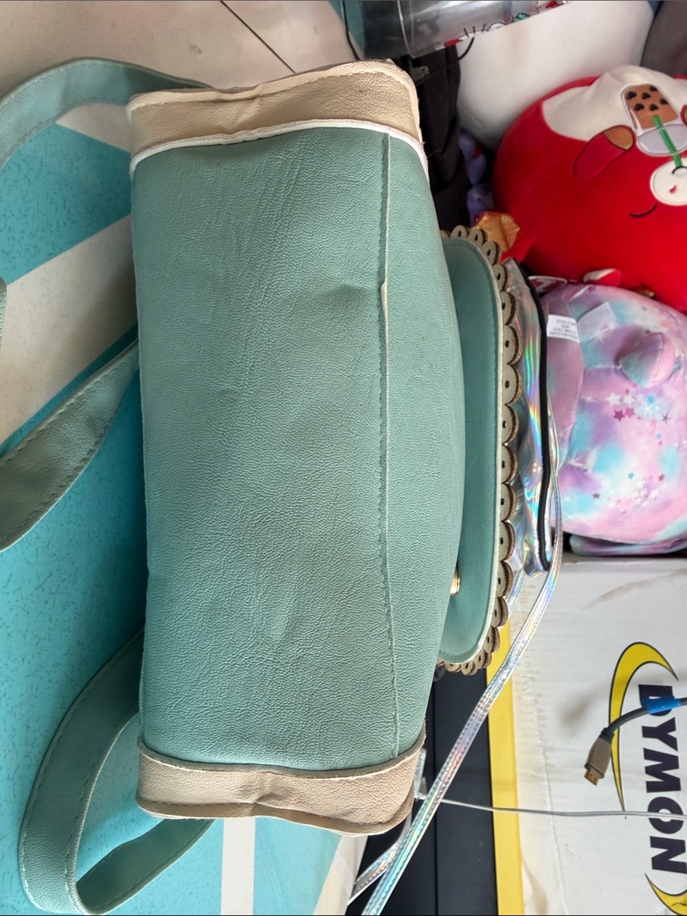 Mint & Cream Bow-Accent Satchel Bag - Lolita Style - Picture 5 of 6